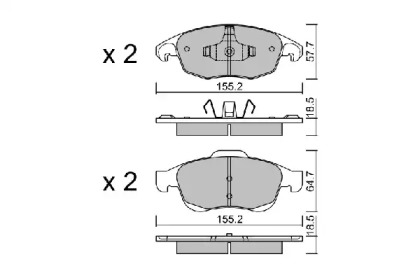 Комплект тормозных колодок (AISIN: BPCI-1002)